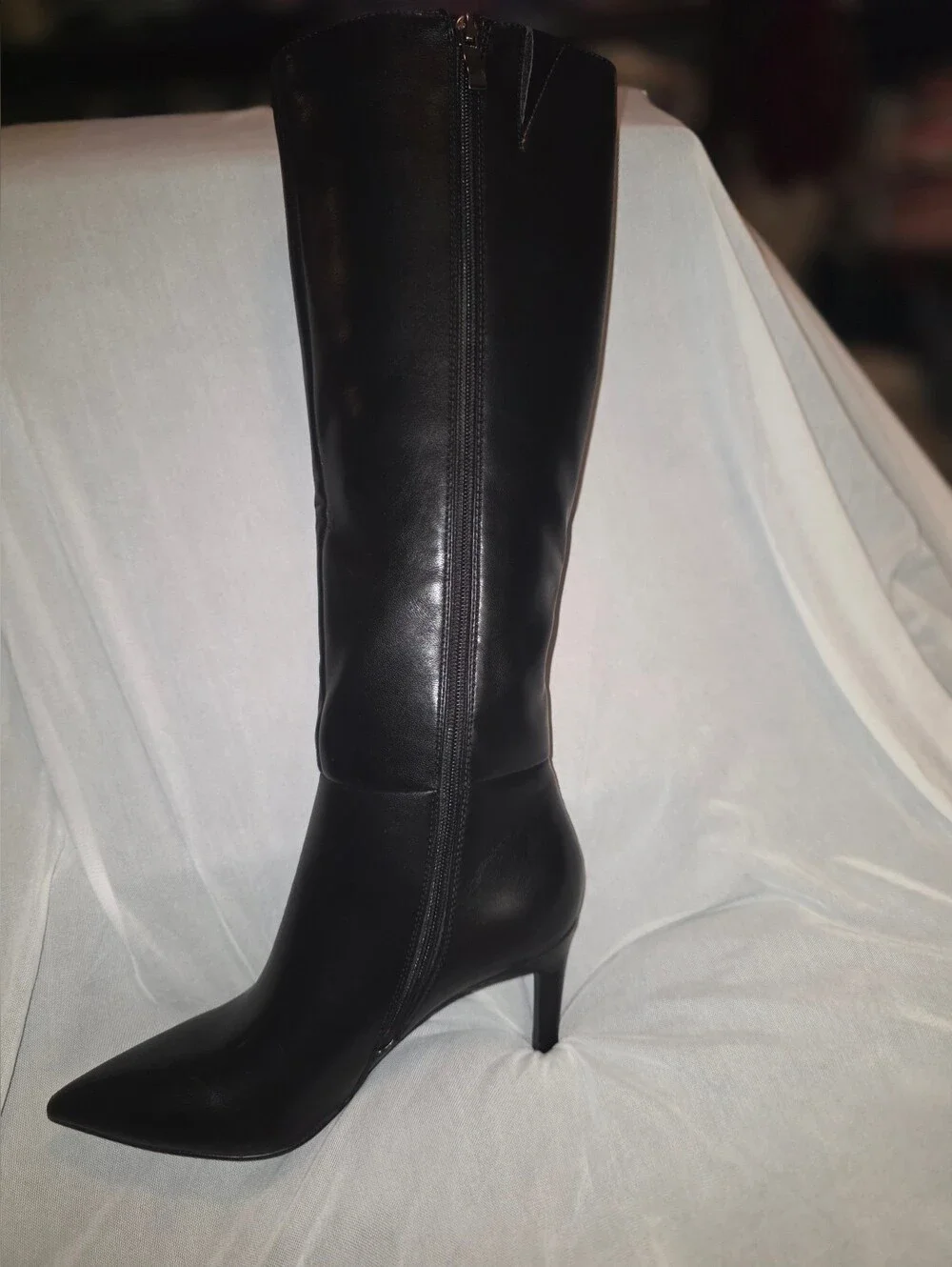 Knee High Boots Women Pointed Toe Tall Boots 3 In Stiletto High Heel Sz 6